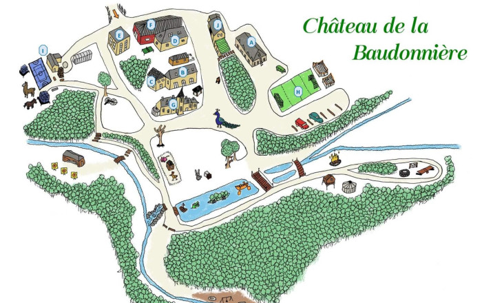 Map of the Chateau de la Baudonniere Enlarged