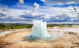 Strokkur geyser landscape