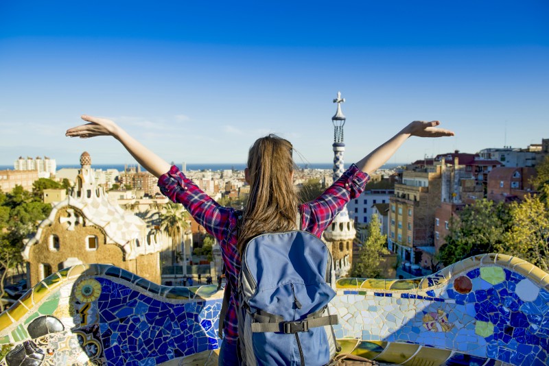 Student visits Barcelona Park Guell