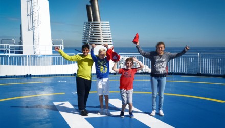 Students on ferry