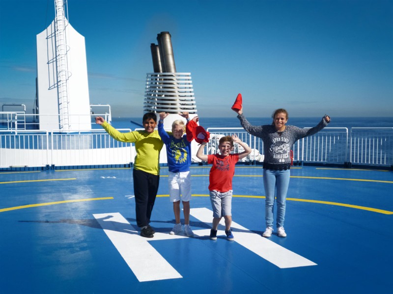 Students on ferry