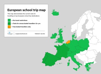 Travel rules for top european school trip destinations map
