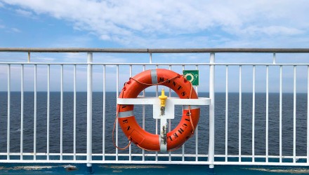 Cross channel ferry France life ring