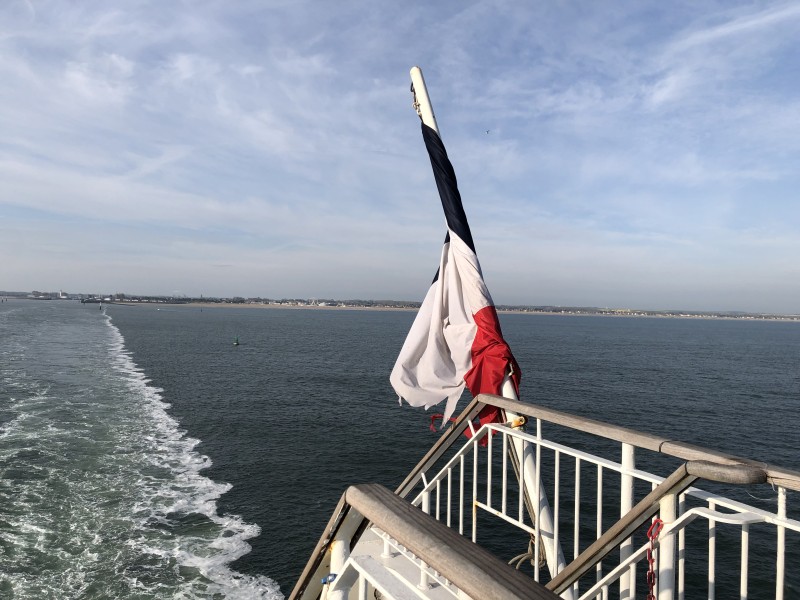 ferry and french flag