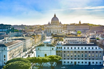 View over St Peters Basilica Rome