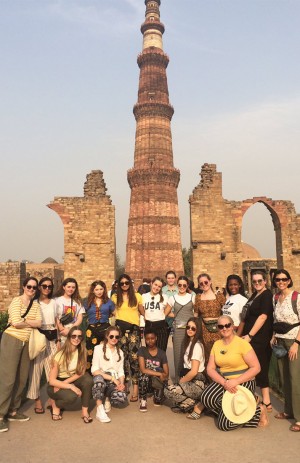 Group outside Qutub Minar India