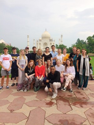 Outside the Taj Mahal
