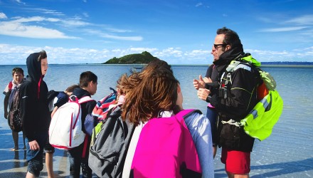 Mont Saint Michel bay walk led by animateur native French speaking instructor