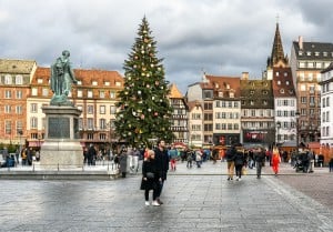 Strasbourg Christmas square daytime