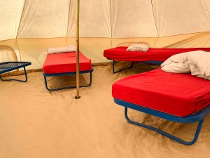 Student beds at Ardeche campsite
