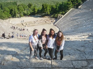 Students at Greek theatre