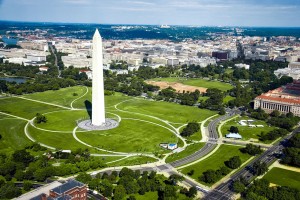 Washington monument overhead